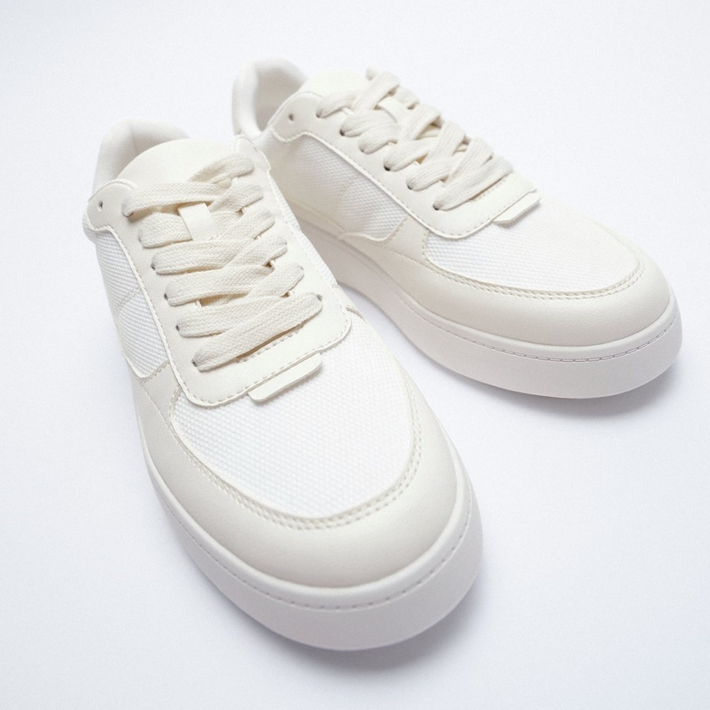 ZARA LACE-UP TRAINERS SNEAKERS - Picture 2 of 6